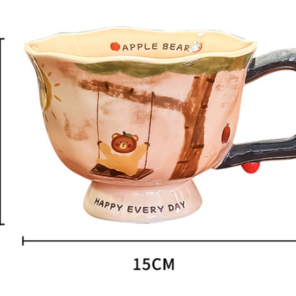 370ML Creative Artistic Ceramic Mug - Unique Water Cup with Hand-Painted Design.