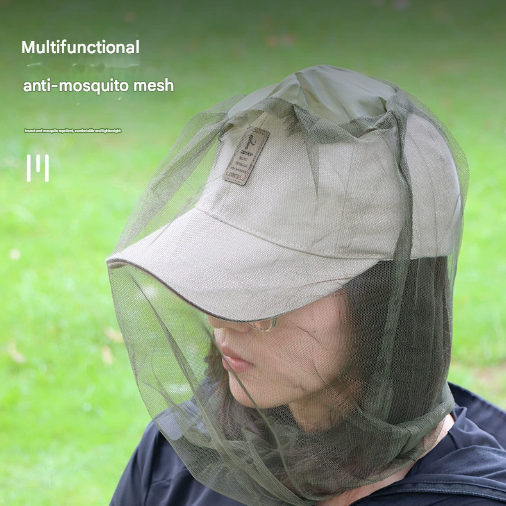 10-Piece Set: Outdoor Fishing & Night Fishing Mosquito Head Net - Insect Repellent Hat Mesh, Sun Protection, Breathable Bee Hat & Sun Visor for Men & Women.