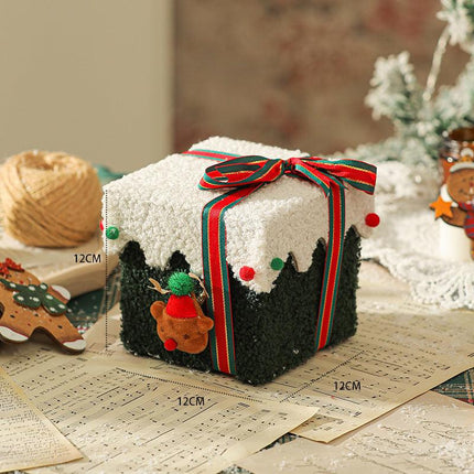 White Green Premium 2-Piece Christmas Apple Gift Box Set - High-End Thick Flannel Festive Candy & Present Boxes.