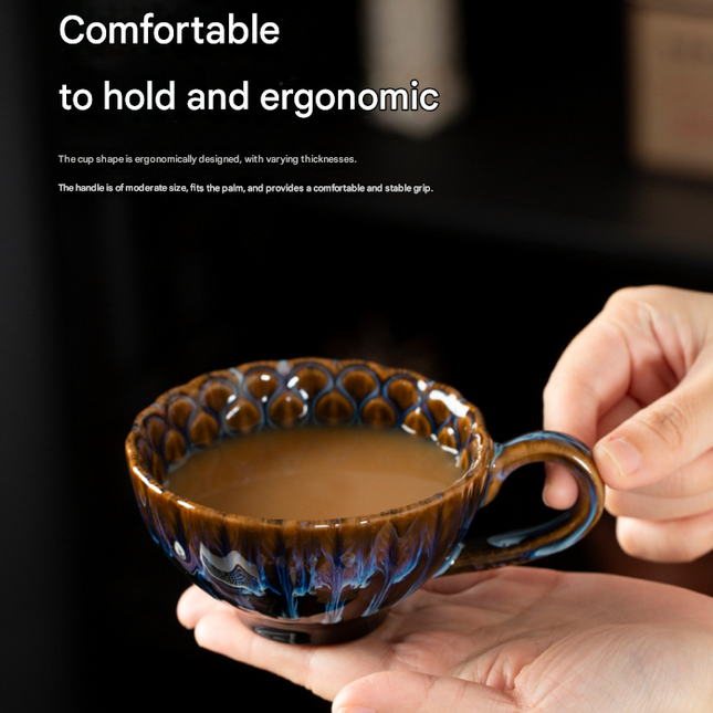 Beige-brown Creative Retro Kiln-Glazed Ceramic Cup - Exquisite Coffee & Afternoon Tea Mug, Home Milk Cup, Unique Gift.