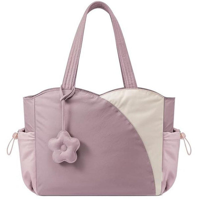 Pink Stylish 16-inch Women's Tote Bag - Teacher & Nurse Puffer Work Bag, Travel & Daily Handbag with Cup Holders.
