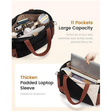 Green Stylish 16-inch Women's Tote Bag - Teacher & Nurse Puffer Work Bag, Travel & Daily Handbag with Cup Holders.