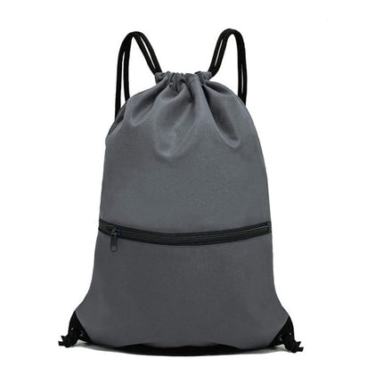 Grey Versatile Drawstring Backpack - Sports, Gym, Yoga, Dance & Travel Carry-All (34x47 cm).