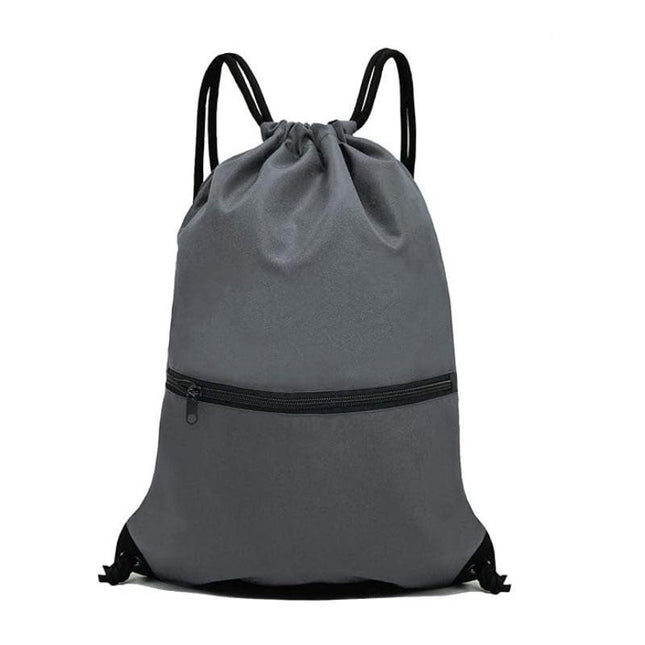 Grey Versatile Drawstring Backpack - Sports, Gym, Yoga, Dance & Travel Carry-All (34x47 cm).
