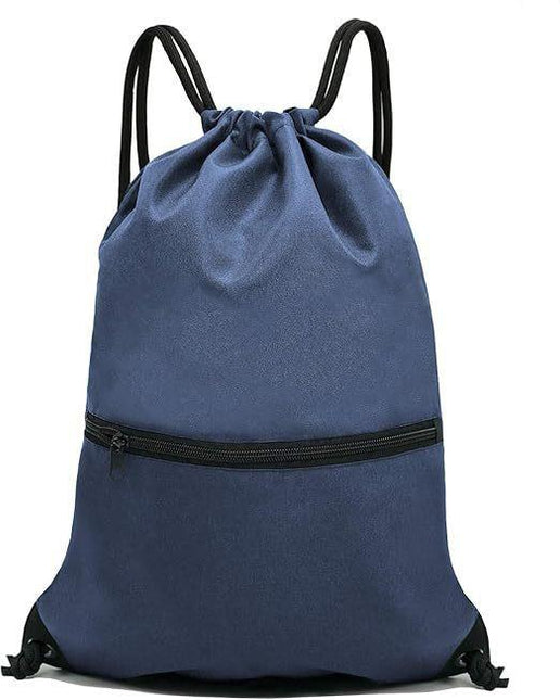 Navy Blue Versatile Drawstring Backpack - Sports, Gym, Yoga, Dance & Travel Carry-All (34x47 cm).