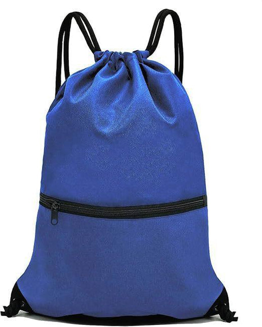Blue Versatile Drawstring Backpack - Sports, Gym, Yoga, Dance & Travel Carry-All (34x47 cm).