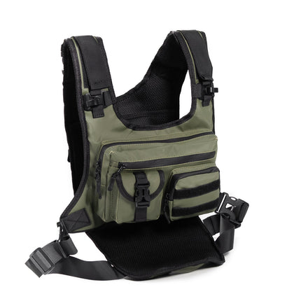 Green Outdoor Tactical Chest Bag - CS Running Hydration Sports Chest Pack for Men (0.572kg, 30x30x6 cm).