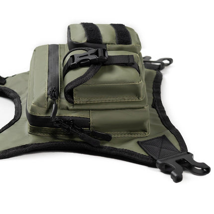 Green Outdoor Tactical Chest Bag - CS Running Hydration Sports Chest Pack for Men (0.572kg, 30x30x6 cm).