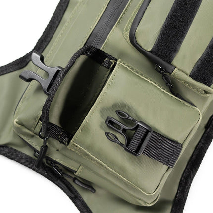 Green Outdoor Tactical Chest Bag - CS Running Hydration Sports Chest Pack for Men (0.572kg, 30x30x6 cm).