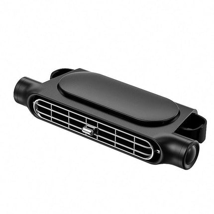 Black Car Seat Headrest Fan - USB Powered Bladeless Rear Seat Fan for Vehicle Cooling (175x75x34mm).