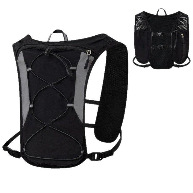 Black Lightweight Hydration Backpack with 1.5L Water Bladder Compact Cycling Running Pack for Hiking and Outdoor Sports Ideal for Australian Adventures.
