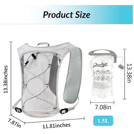Black Lightweight Hydration Backpack with 1.5L Water Bladder Compact Cycling Running Pack for Hiking and Outdoor Sports Ideal for Australian Adventures.
