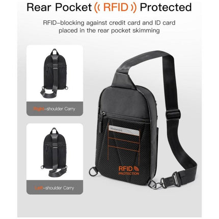 Black Modern Urban Sling Bag Crossbody Chest Pack with Quick Adjustable Strap Compact Daypack for Travel and Daily Commute.