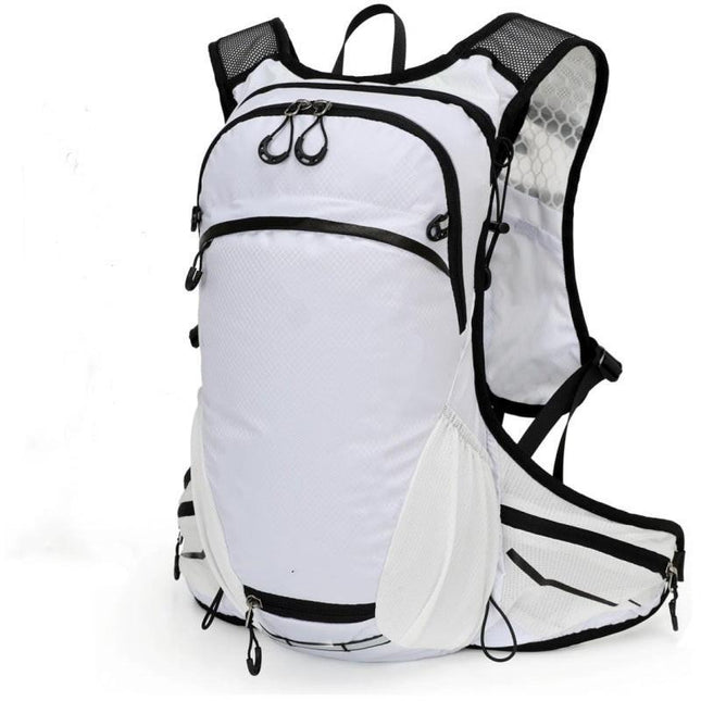 White Lightweight Outdoor Hiking Backpack Nylon Daypack for Cycling Camping and Mountaineering Breathable Sports Bag Ideal for Australian Adventures.
