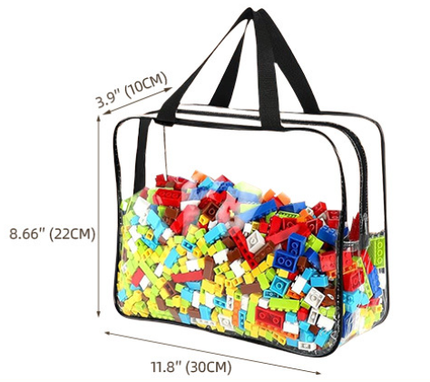 6 Pack Clear PVC Toy Storage Bags Waterproof Zippered Organizer for Puzzles and Blocks Multi Purpose Travel Toiletry Tote Ideal for Australian Families.
