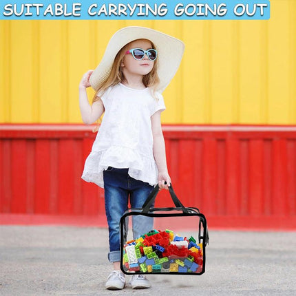 6 Pack Clear PVC Toy Storage Bags Waterproof Zippered Organizer for Puzzles and Blocks Multi Purpose Travel Toiletry Tote Ideal for Australian Families.