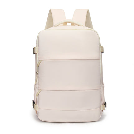White 25L Travel Laptop Backpack with Shoe Compartment 180 Degree Opening Carry On Rucksack Fits 14 Inch Laptop Ideal for Business and Weekends.