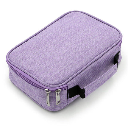 Purple Large Capacity 72-Slot Pencil Case - Multi-functional Oxford Cloth Storage for Students, Artists & Stationery (23x7x16 cm, 228g).