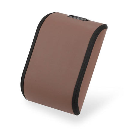 Brown Premium Car Shoe Storage Box PVC Leather Travel Sneaker Case Boot Organiser Compact Under Seat Holder for Drivers 35cm x 26cm.
