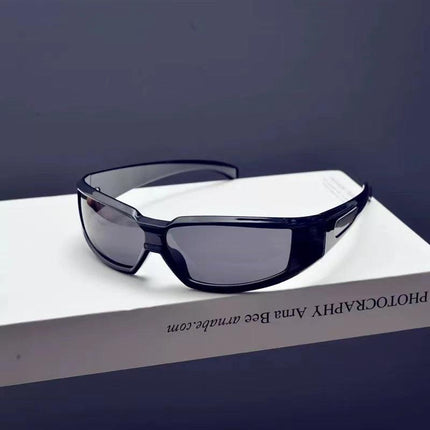 3 Pack Y2K Cyberpunk Sunglasses Futuristic Rectangular Shades Sci-Fi Style Fashion Eyewear for Festivals and Raves Ideal for Men and Women.