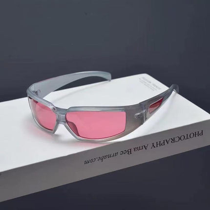 3 Pack Y2K Cyberpunk Sunglasses Futuristic Rectangular Shades Sci-Fi Style Fashion Eyewear for Festivals and Raves Ideal for Men and Women.