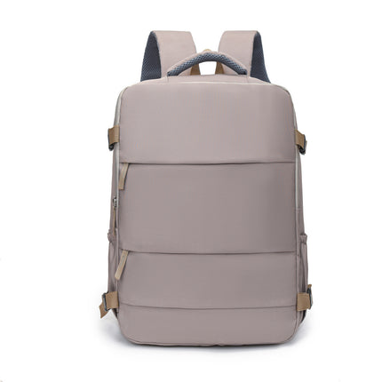 Grey 25L Travel Laptop Backpack with Shoe Compartment 180 Degree Opening Carry On Rucksack Fits 14 Inch Laptop Ideal for Business and Weekends.