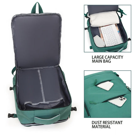 Grey 25L Travel Laptop Backpack with Shoe Compartment 180 Degree Opening Carry On Rucksack Fits 14 Inch Laptop Ideal for Business and Weekends.