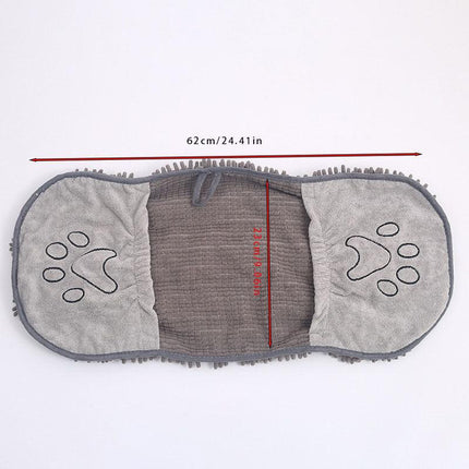Purple Super Absorbent Pet Drying Towel with Hand Pockets Soft Chenille Microfiber Dog Bath Towel Quick Dry for Cats and Dogs after Grooming or Beach.
