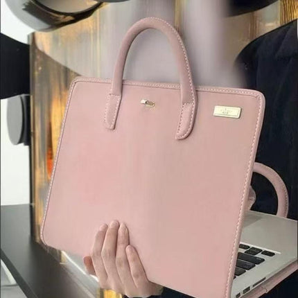 14 Inch Laptop Carry Case with Handles PU Leather Protective Sleeve Cover for Women Office and Study Work-in-Case Design.