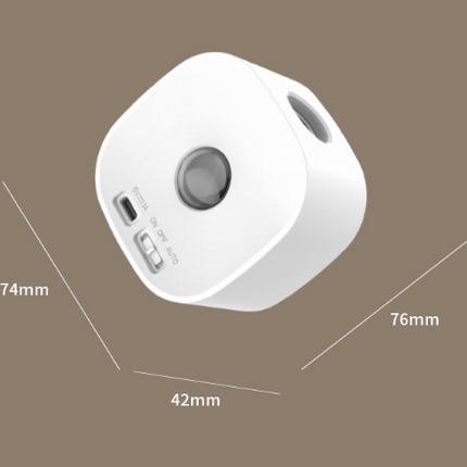 White Rechargeable Motion Sensor Wall Light Dual Light Source Magnetic LED Night Lamp with 3 Brightness Levels and Type-C Charging for Hallway and Bedroom.
