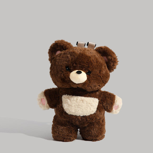 Brown Bear Cute Plush Teddy Bear Backpack Stuffed Animal Rucksack Convertible Shoulder Bag for Girls and Teens Brown Novelty Gift.