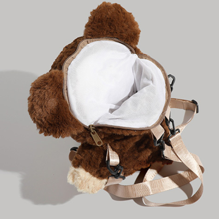Beige Bear Cute Plush Teddy Bear Backpack Stuffed Animal Rucksack Convertible Shoulder Bag for Girls and Teens Brown Novelty Gift.