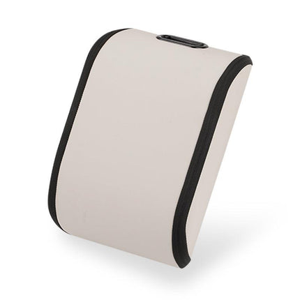 Beige Premium Car Shoe Storage Box PVC Leather Travel Sneaker Case Boot Organiser Compact Under Seat Holder for Drivers 35cm x 26cm.