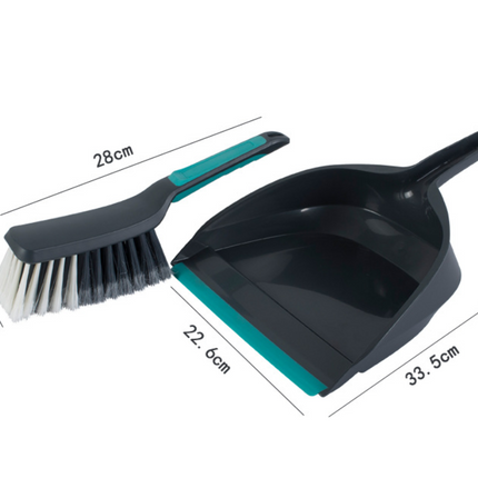 2-Piece Handheld Dustpan and Brush Set Mini Broom with Soft Rubber Lip for Kitchen Desktop Car and Camping Cleaning.