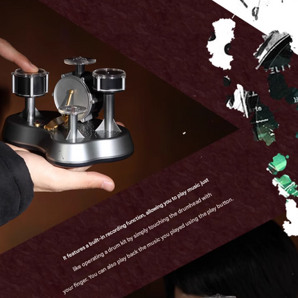 Mini Electronic Finger Drum Set Touch Sensitive Desktop Percussion Toy with Light-Up Game Mode Novelty Gift for Kids and Musicians.