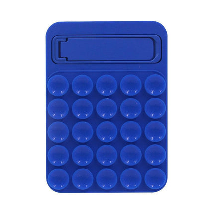 Blue 4 Pack Silicone Suction Phone Mount with Foldable Kickstand - Adhesive Sticky Grip Pad for Mirrors & Glass - 2-in-1 Hands-Free Holder for Content Creation.