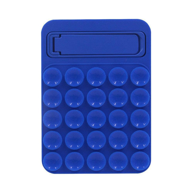 Blue 4 Pack Silicone Suction Phone Mount with Foldable Kickstand - Adhesive Sticky Grip Pad for Mirrors & Glass - 2-in-1 Hands-Free Holder for Content Creation.