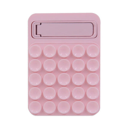 Pink 4 Pack Silicone Suction Phone Mount with Foldable Kickstand - Adhesive Sticky Grip Pad for Mirrors & Glass - 2-in-1 Hands-Free Holder for Content Creation.