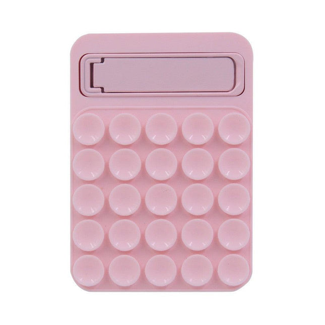Pink 4 Pack Silicone Suction Phone Mount with Foldable Kickstand - Adhesive Sticky Grip Pad for Mirrors & Glass - 2-in-1 Hands-Free Holder for Content Creation.