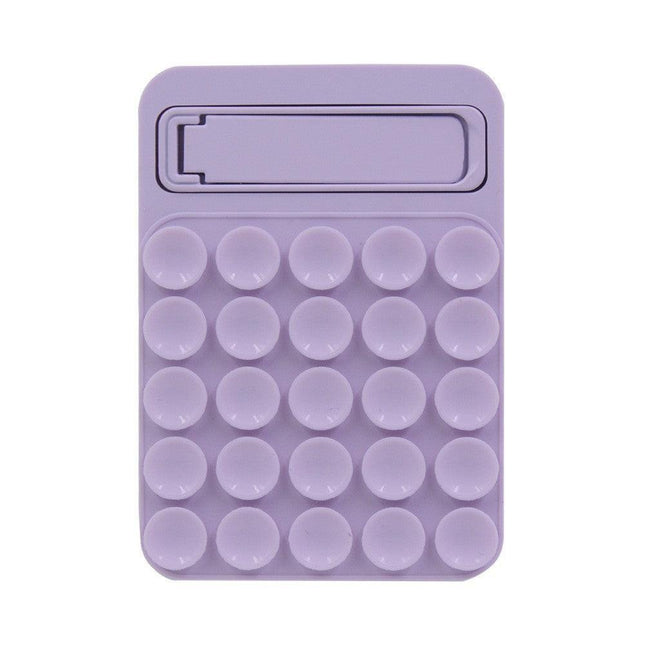 Light Purple 4 Pack Silicone Suction Phone Mount with Foldable Kickstand - Adhesive Sticky Grip Pad for Mirrors & Glass - 2-in-1 Hands-Free Holder for Content Creation.