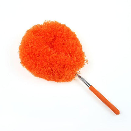 Orange 4 Pack Telescopic Microfiber Duster with Extendable Stainless Steel Pole - Anti-Static Ceiling Fan Cleaning Tool for High Reach & Tight Gaps - Washable & Compact Design (33cm - 80cm).