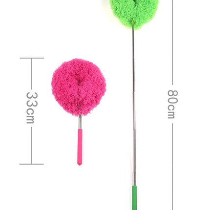 Orange 4 Pack Telescopic Microfiber Duster with Extendable Stainless Steel Pole - Anti-Static Ceiling Fan Cleaning Tool for High Reach & Tight Gaps - Washable & Compact Design (33cm - 80cm).