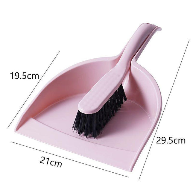 Pink Mini Dustpan and Brush Set Handheld Sweeping Broom with Rubber Lip for Desktop Kitchen Car and Camping Cleaning.