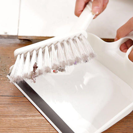 Pink Mini Dustpan and Brush Set Handheld Sweeping Broom with Rubber Lip for Desktop Kitchen Car and Camping Cleaning.