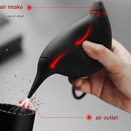 White Powerful Hummingbird Air Blower Manual Dust Cleaner for Coffee Grinders and Camera Lenses 160mm Portable Cleaning Tool.