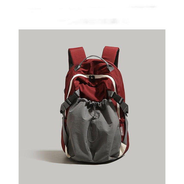 Red Minimalist Laptop Backpack Large Capacity 43cm for Men and Women - Unisex Casual School Bag for Uni and Work.