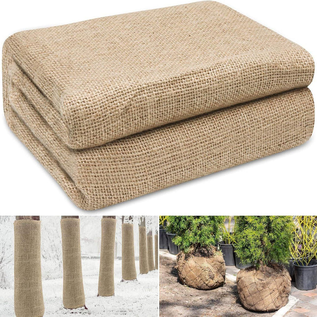 40in x 10ft Natural Jute Burlap Plant Blankets - High Density Winter Frost Protection for Australian Gardens and Trees.