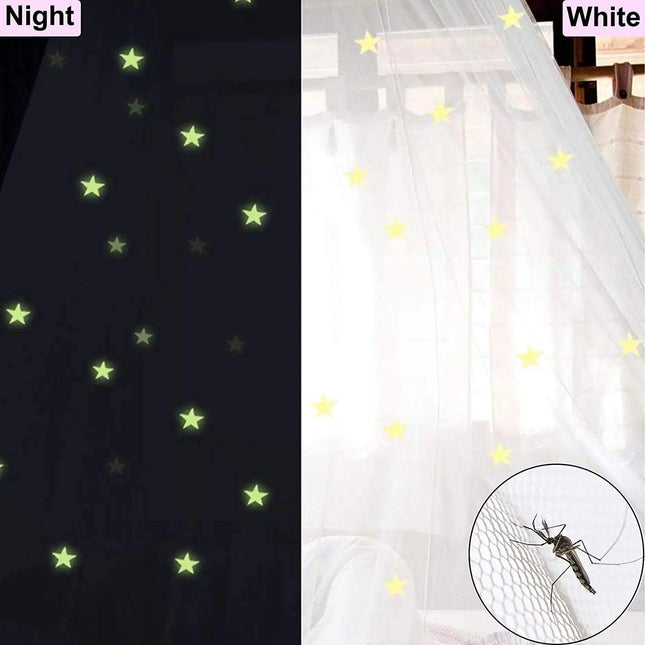 Pink Glow-in-the-Dark Stars Princess Bed Canopy Mosquito Net for King Queen Beds 250cm Height Extra Large 12m Circumference Australian Decor.