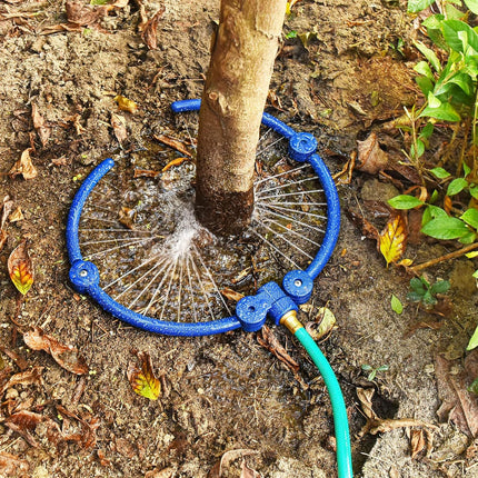 Adjustable Tree Ring Sprinkler for Deep Root Irrigation - 13 to 37 Inch Expandable Garden Watering Tool for Australian Trees and Orchards.