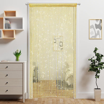 Glod 2 Pack Sparkle String Door Curtains 100x200cm Glitter Sequin Tassel Room Divider for Australian Home Decor and Parties.